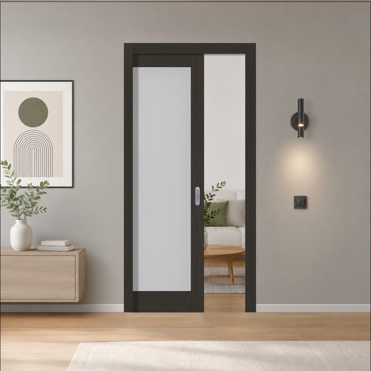 Раздвижная дверь-пенал Optima Porte Турин 501.2, остекленная