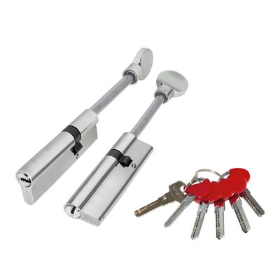 Цилиндровый Fuaro механизм (D-PRO507-8/90) D-PRO5007-8Tang90(55+10+25) CP хром 5+1Key со штоком перекод., фото 1