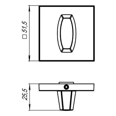 Ручка поворотная BK6.K.USS52 (WC-BOLT BK6 USS) WH-19 белый, фото 3