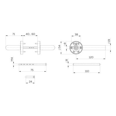 Ручка раздельная R.DSS201-0204/19 (DSS-0204/19) INOX 201, фото 3