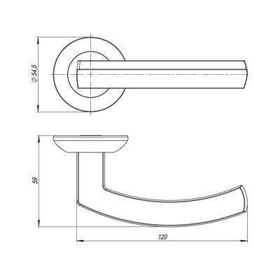 Ручка раздельная R.JR54.SIGMA (SIGMA JR) SN/CP-3 матовый никель/хром 105мм, фото 3
