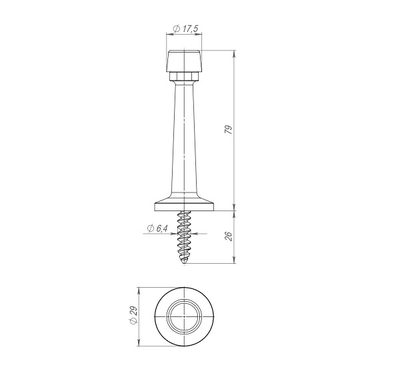 Упор дверной настенный STOPPER/15 (DS-15) CP-8 хром, фото 3