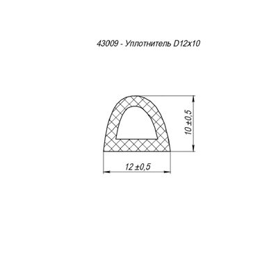 Уплотнитель самоклеящийся ADH/D-12x10mm, BLACK черный 150m, фото 3
