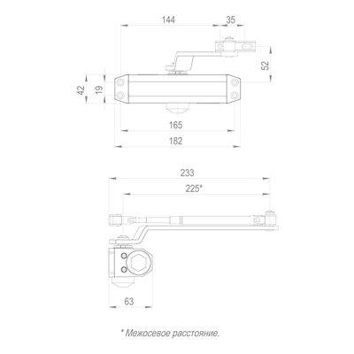 Доводчик дверной DC20-3 (DC-203) BL до 65 кг (черный), фото 3