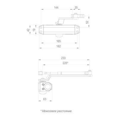Доводчик дверной DC20-4 (DC-204) BL до 85 кг (черный), фото 3