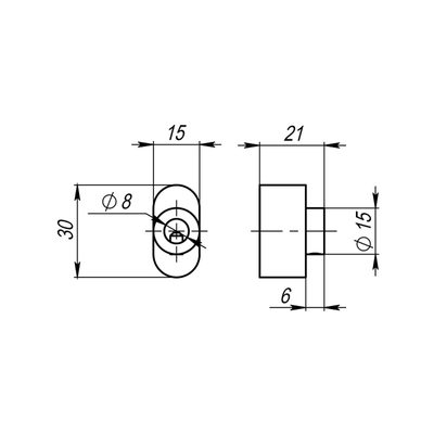 Вертушка на шток цилиндра T.Knob-S (CB-S) MWSC-33 итальянский тисненый, фото 3