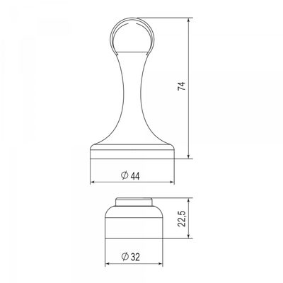 Упор дверной напольный DFIX/MF45 (DSM-45) магнитный SN-3 мат.никель, фото 3