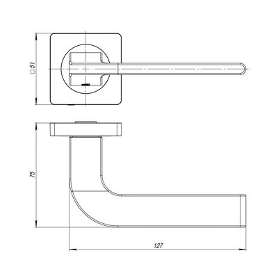 Ручка раздельная K.JK51.SPLINE (SPLINE JK) SSC-16 сатинированный хром, фото 3