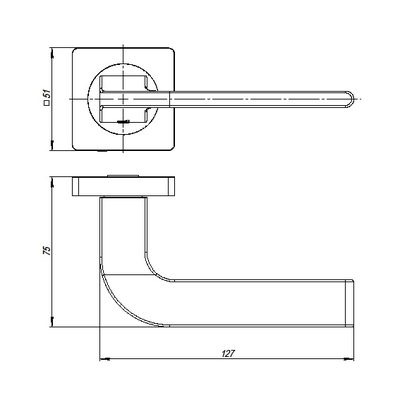 Ручка раздельная K.JK51.SPLINE (SPLINE JK) BL-24 черный, фото 3