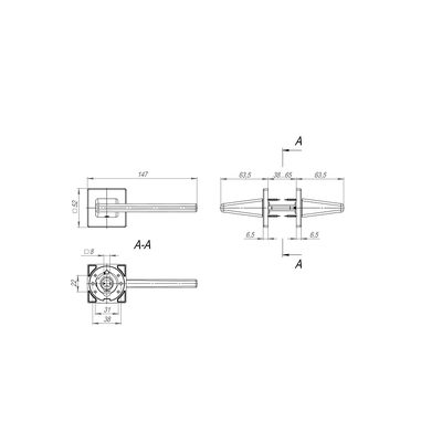 Ручка раздельная K.SL52.PRIME (PRIME SL) SSC-16 сатинированный хром, фото 3
