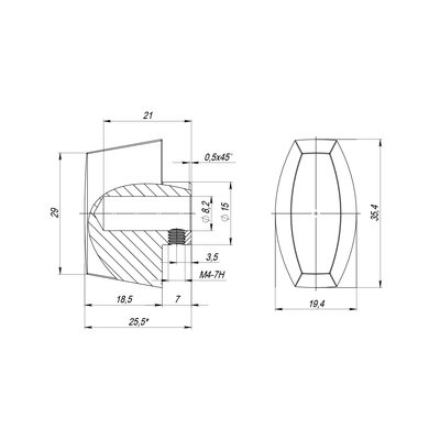 Вертушка на шток цилиндра T.Knob-RL (CB-RL) SSC-16 сатинированный хром, фото 3