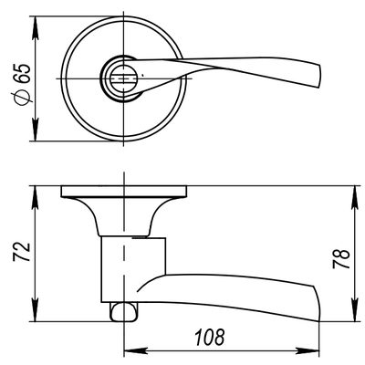 Ручка защелка DK610 AB-BK (6010 AB-B) (фик.) бронза, фото 3