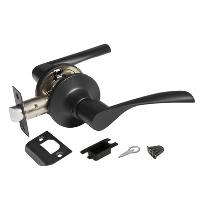 Ручка защелка DK610 BL-PS (6010 BL-P) (без фик.) черный, фото 1