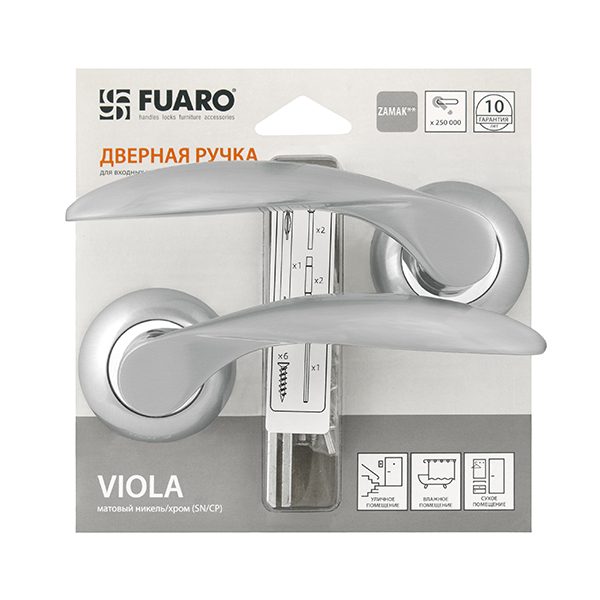 Ручка Fuaro раздельная R.RM54.VIOLA (VIOLA RM) SC/CP-16 матовый хром/хром