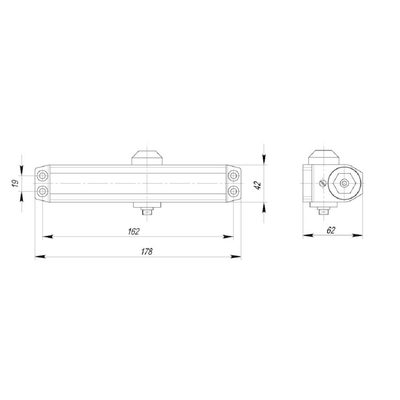 Доводчик дверной DCTR50-100 (TDR-100) 50-100кг BR коричневый, фото 3