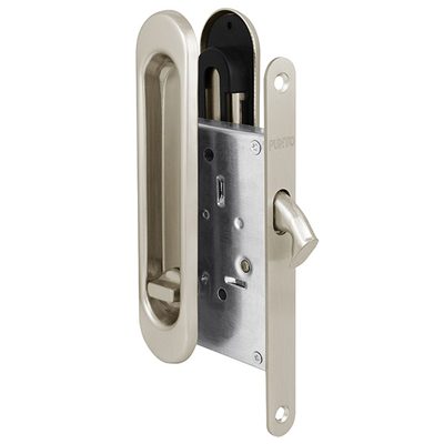 Защелка с ручками для раздвижных дверей SH.SL152.KIT011-BK (Soft LINE SL-011) SN-3 матовый никель, фото 1