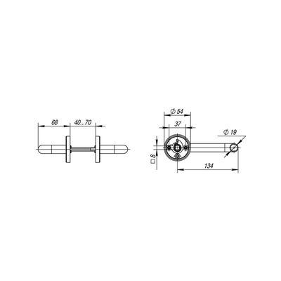Ручка раздельная R.DSS201-0203/19 (8х110 мм) (INOX 201) BLACK, фото 3
