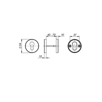 Накладка под цилиндр ET.R.DSS201-02 (DSS-02-ET) (INOX 201) BLACK, фото 3