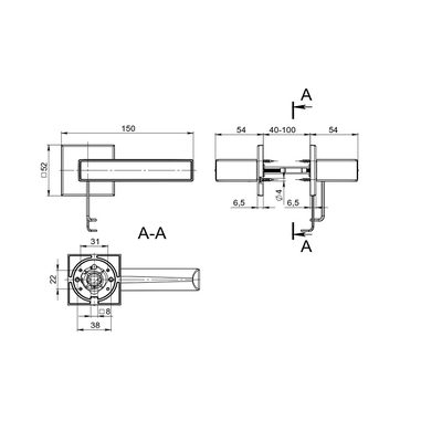 Ручка раздельная K.DM51.Straight (Straight DM) SSG-39 сатинированное золото, фото 3