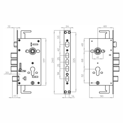 Корпус врезного замка без ц/механизма CH-09CT, фото 3