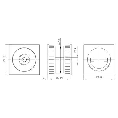 Ручка поворотная для раздвижных дверей SH.QUADRO55.BK8 MWSC-33 итальянский тисненый, фото 3