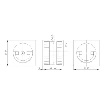 Ручка поворотная для раздвижных дверей SH.QUADRO55.BK8х2 MWSC-33 итальянский тисненый, фото 3