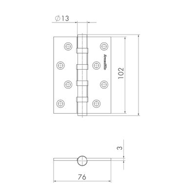 Петля универсальная IN4500UC-BL BL 102x76x3 INOX304 черный БЛИСТЕР, фото 3