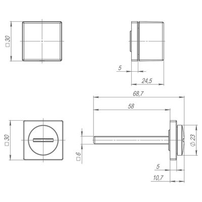 Ручка поворотная BK6.K.ART30 MWSC-33 итальянский тисненый, фото 3