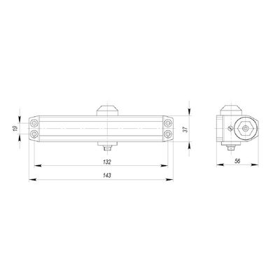 Доводчик дверной DCTR15-60 (TDR-60) 15-60кг AL алюминий, фото 3