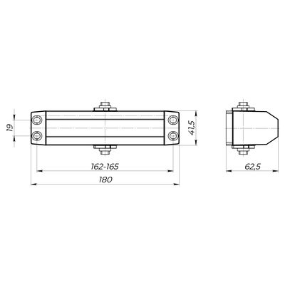 Доводчик дверной DCTR80-140 (TDR-140) 80-140кг BR коричневый, фото 3
