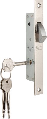 Замок врезной крестообразный узкопрофильный 201F (20 mm) (никель), 3 кл., фото 1