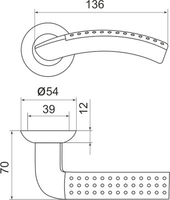 Ручка раздельная R.LD54.Libra26 (Libra LD26) SN/CP-3 матовый никель/хром, фото 3