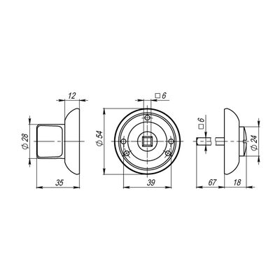 Ручка поворотная BK6.R.LD54 (BK6) SN/CP-3 матовый никель/хром, фото 3
