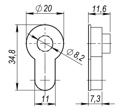 Вставка под шток ET.TANG.UNI (CYLINDER) FSG-39 флорентийское золото, фото 3