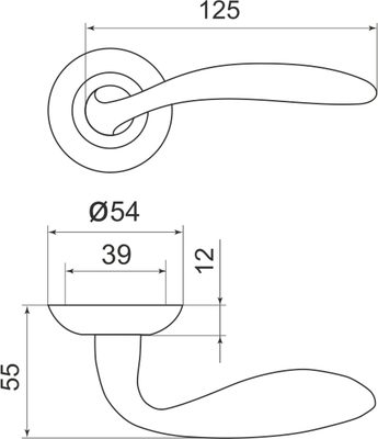 Ручка раздельная R.LD54.Virgo (Virgo LD57) SN/CP-3 матовый никель/хром, фото 3