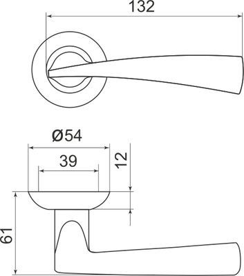 Ручка раздельная R.LD54.Columba (Columba LD80) SN/CP-3 матовый никель/хром, фото 3