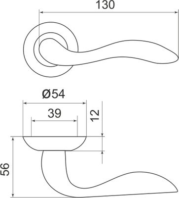 Ручка раздельная R.LD54.Selena (Selena LD19) AB/GP-7 бронза/золото, фото 3