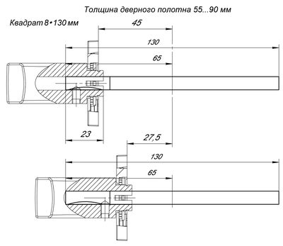 Квадрат для ручек Spindle 8х130, фото 3