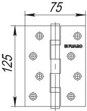 Петля универсальная IN5200U SN (2BB 125x75x2,5) мат. никель, фото 2