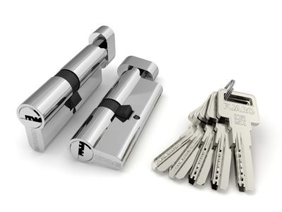 Цилиндровый механизм (R602/90) R6002Knob90(40+10+40) CP хром 5Key с вертушкой, фото 1