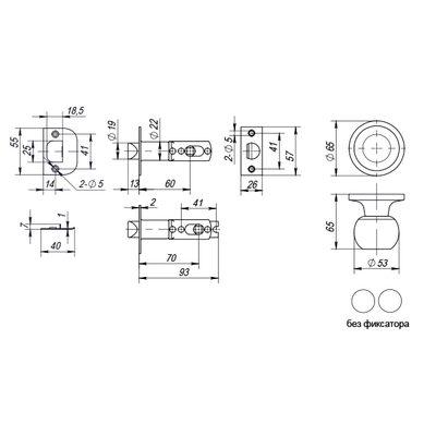 Ручка защелка DK672 AB-PS (6072 AB-P) (без фик.) бронза, фото 3