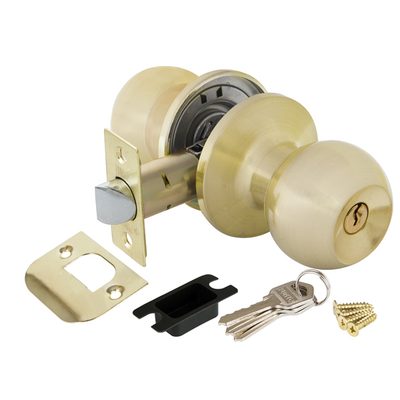 Ручка защелка DK672 SB-ET (6072 SB-E) (кл./фик.) мат. золото, фото 1