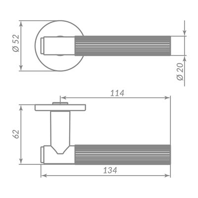Ручка раздельная R.ARC.R52.FORM SSG-39 сатин.золото, фото 2