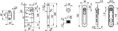 Набор для раздвижных дверей SH.LD152.KIT011-BK (SH011-BK) SN-3 матовый никель, фото 3