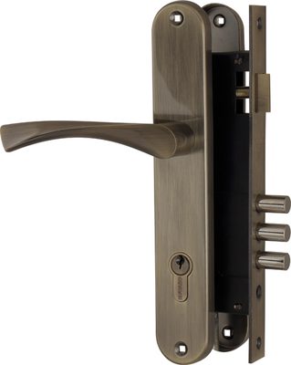 Замок цилиндровый с в комплекте с ручкой LOCKSET.9011 (SET F9011) AB бронза, фото 1