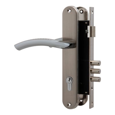 Замок цилиндровый с в комплекте с ручкой LOCKSET.9013 (SET F9011) SN/CP мат.никель, фото 1