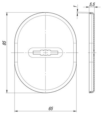 Накладка на сувальдный замок ESC.S.SF/OV.475 (ESC 475) SN мат.никель, фото 3