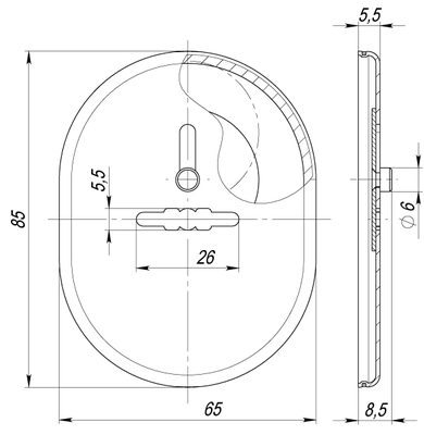 Накладка на сувальдный замок ESC.S-lift.SF/OV.476 (ESC 476) с шторкой AB зелёная бронза, фото 3