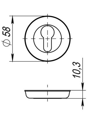 Накладка под цилиндр ET.R.SM58 (ET SM) RB-10 французское золото, фото 3