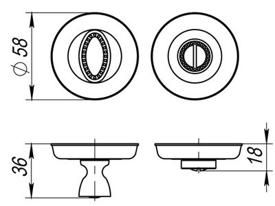 Ручка поворотная BK6.R.SM58 (BK6 SM) MAB-6 темная бронза, фото 3